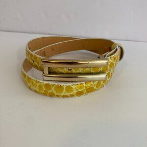 Annabella Yellow Snake Print Skinny Belt Size Small